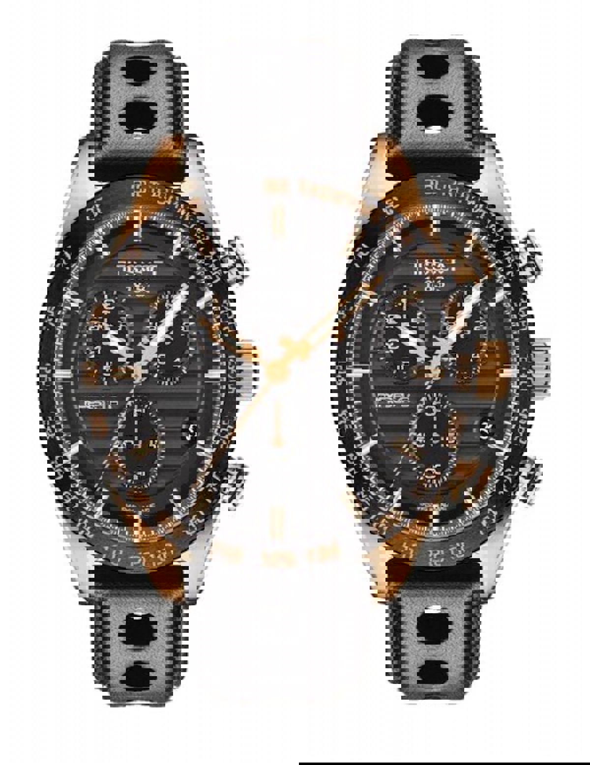 Tissot T1004173605100 Takvimli 44 mm Gri-Rose Gold Deri Kordon Analog Erkek Kol Saati