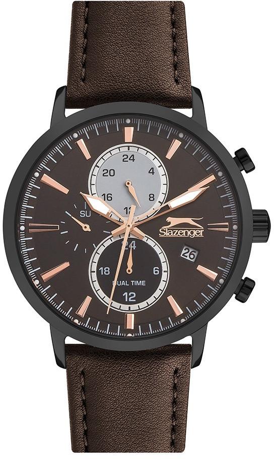 Slazenger SL.09.1992.2.02 Takvimli 44 mm Kahverengi Çelik Kordon Analog Erkek Kol Saati