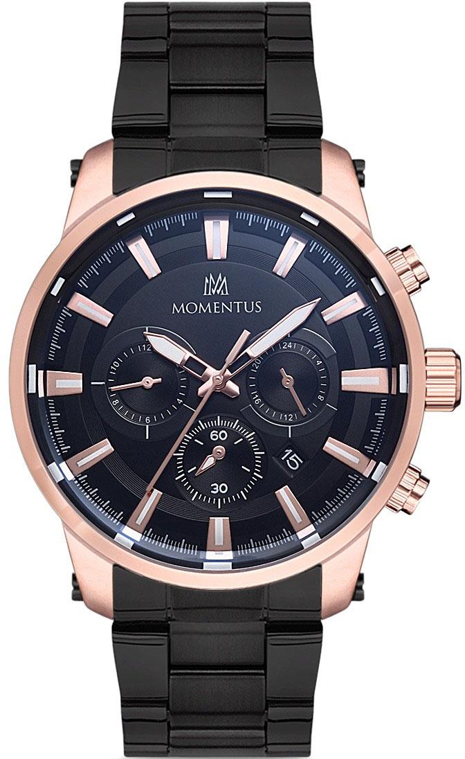 Momentus SC223R-04SR Takvimli 45 mm Siyah Çelik Kordon Analog Kol Saati