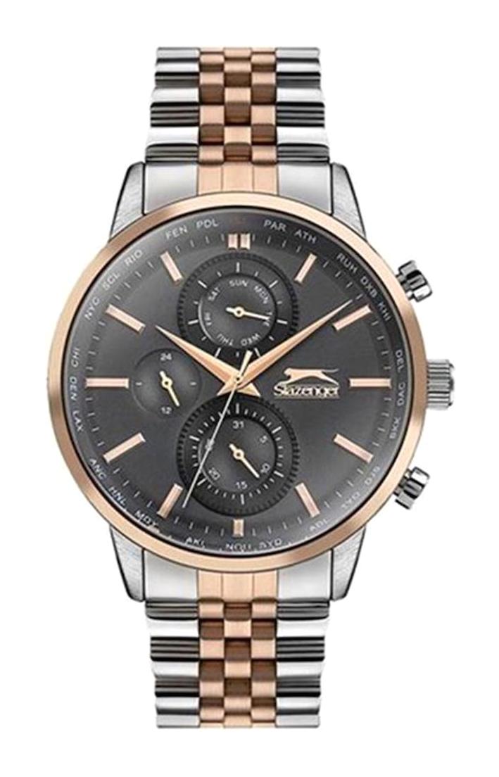 Slazenger SL.09.1843.2.01 Pusulalı Takvimli 46 mm Altın-Çelik Kordon Analog Erkek Kol Saati