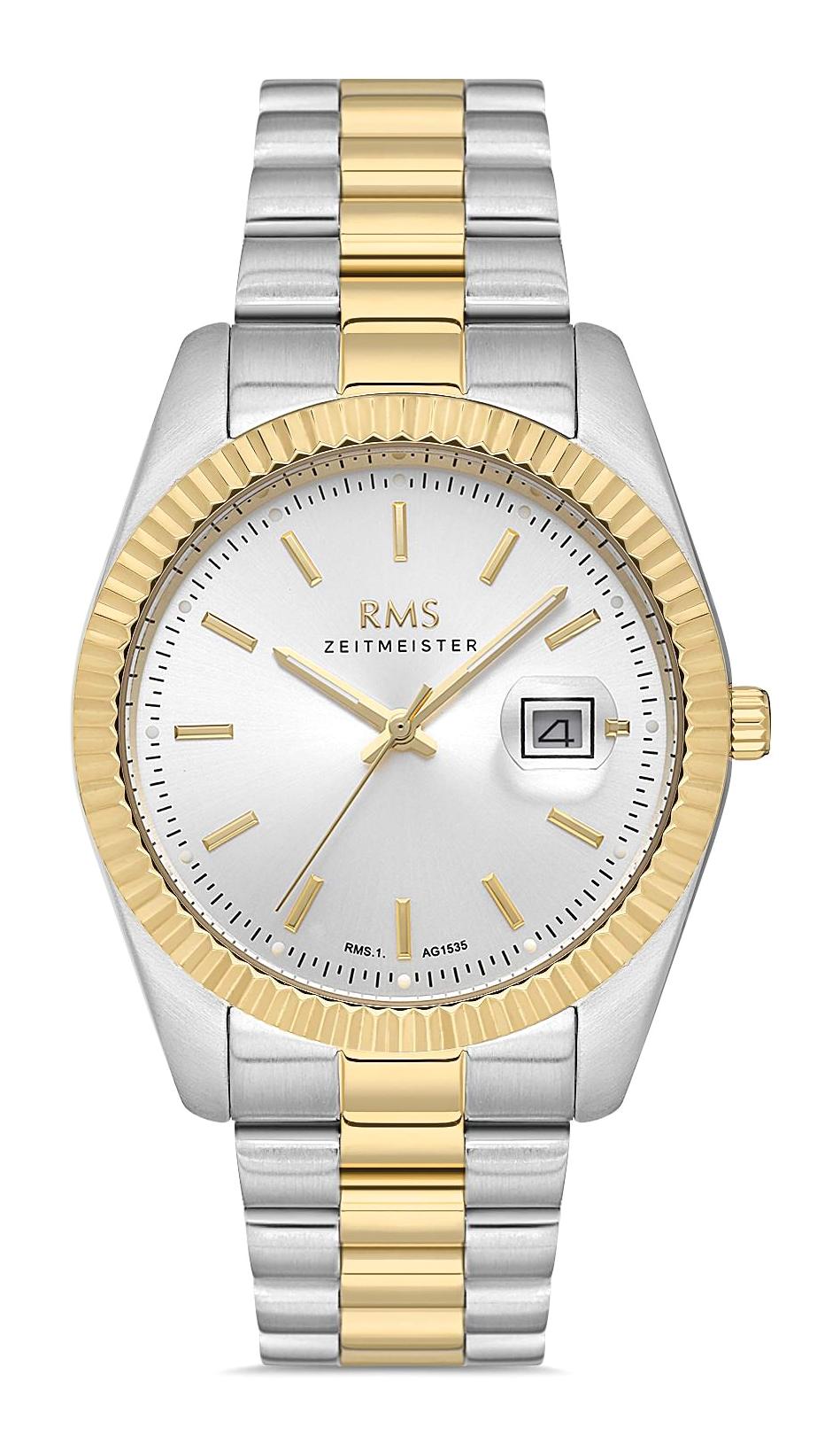Romanson RMS.1.AG1535.08 Takvimli 38 mm Altın-Çelik Kordon Analog Erkek Kol Saati