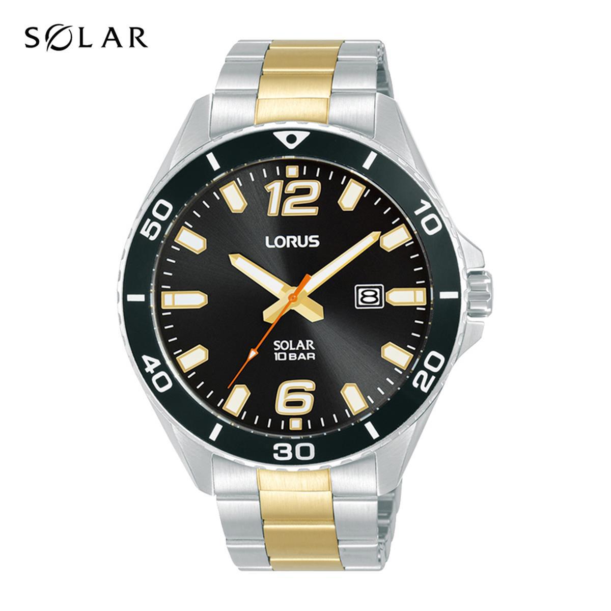 Lorus RX363AX9 Takvimli 43 mm Altın-Çelik Kordon Analog Erkek Kol Saati