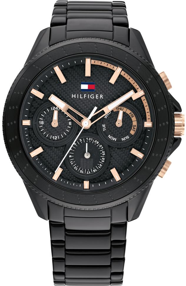 Tommy Hilfiger TH1791858 Takvimli 45 mm Siyah Çelik Kordon Analog Erkek Kol Saati