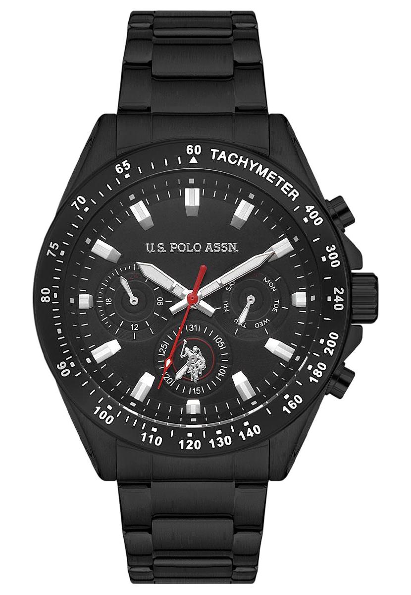 U.S. Polo Assn USPA1040-09 Takvimli 46 mm Siyah Çelik Kordon Analog Erkek Kol Saati