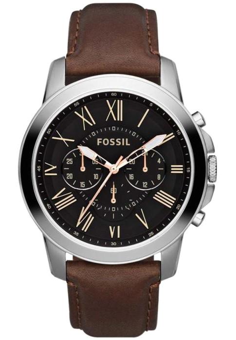 Fossil FFS4813 Takvimli 44 mm Kahverengi Deri Kordon Analog Erkek Kol Saati