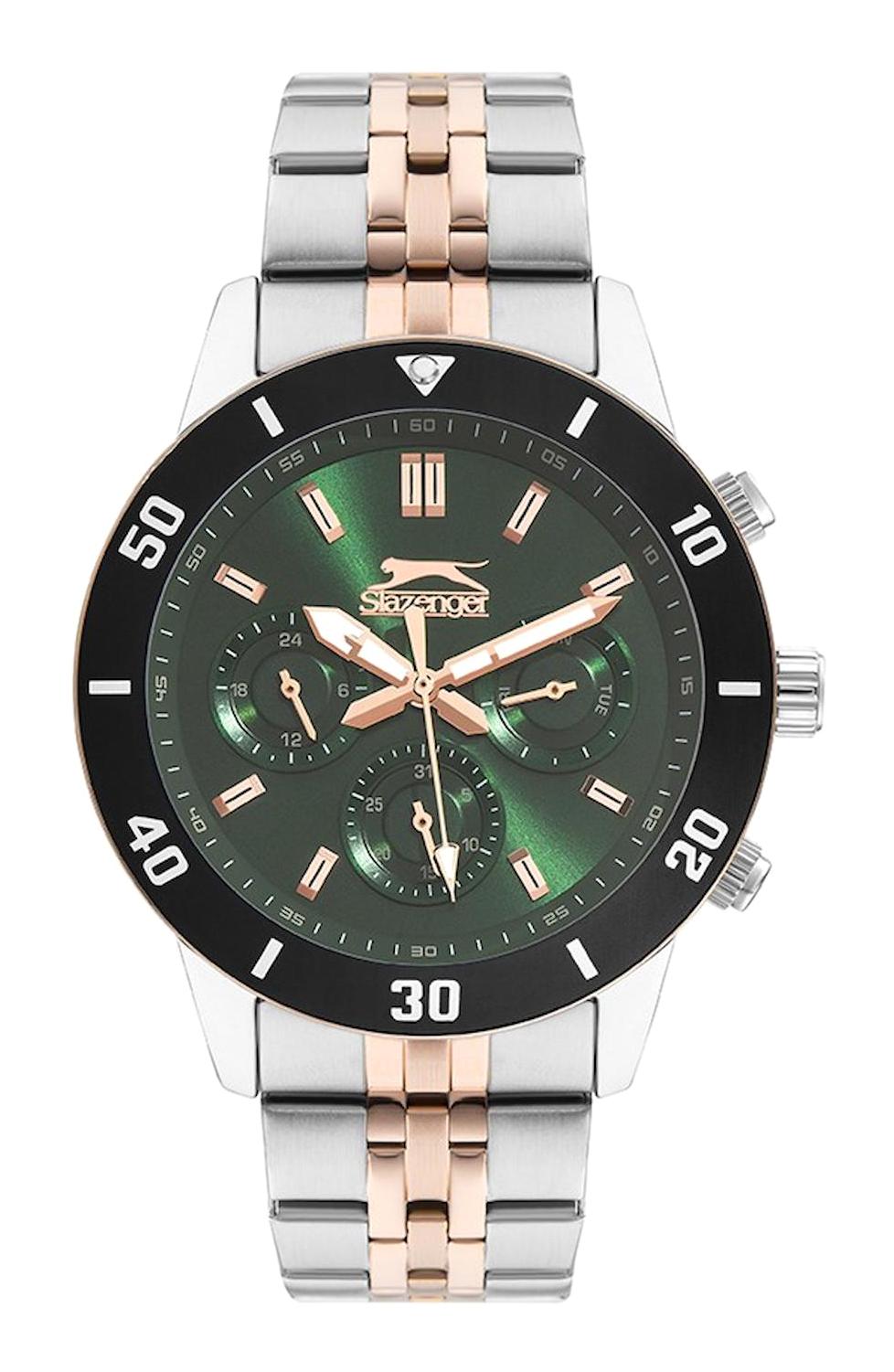 Slazenger SL.09.2103.2.05 Takvimli 44 mm Gri-Rose Gold Çelik Kordon Analog Kol Saati