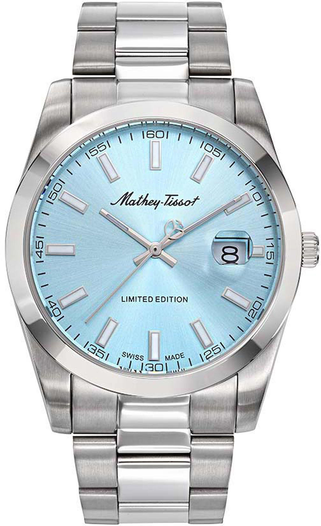 Mathey-Tissot H451BU Takvimli 42 mm Çelik Kordon Analog Kol Saati