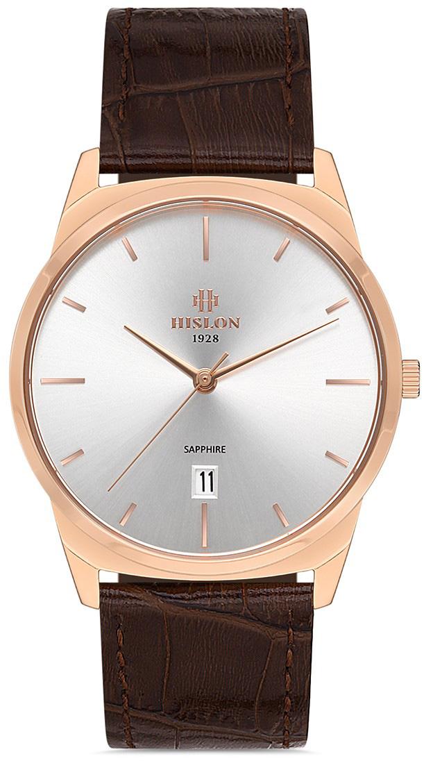 Hislon CL122R-02KR Takvimli 40 mm Kahverengi Deri Kordon Analog Erkek Kol Saati