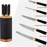 Karaca Woodland Black 6 Parça Bıçak Seti