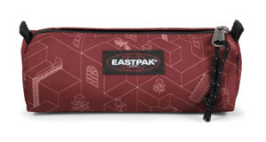 Eastpak Sıngle Blocks Brısk Beyaz-Kahverengi Düz Bez Tek Gözlü Geometrik Silindir Cüzdan Kalemlik