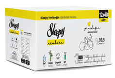 Sleepy Yenidoğan 40 Yaprak 12'li Paket Islak Mendil