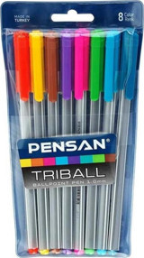 Pensan Triball 8 Renkli 1.0 mm Çok Renkli 8'li Tükenmez Kalem Seti