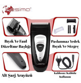 Lesima LS-100 Saç Sakal Çift Başlıklı Sinekkaydı Islak Kuru Tıraş Makinesi