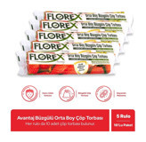 Florex Büzgülü Çilek Kokulu Büzgülü Orta Boy 55x60 cm Çöp Poşeti 50 Adet Pembe