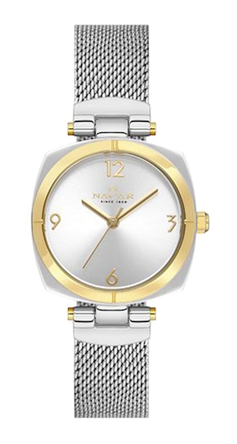 Nacar NC34-392025-CSM 30 mm Altın-Gri Hasır Kordon Analog Kadın Kol Saati