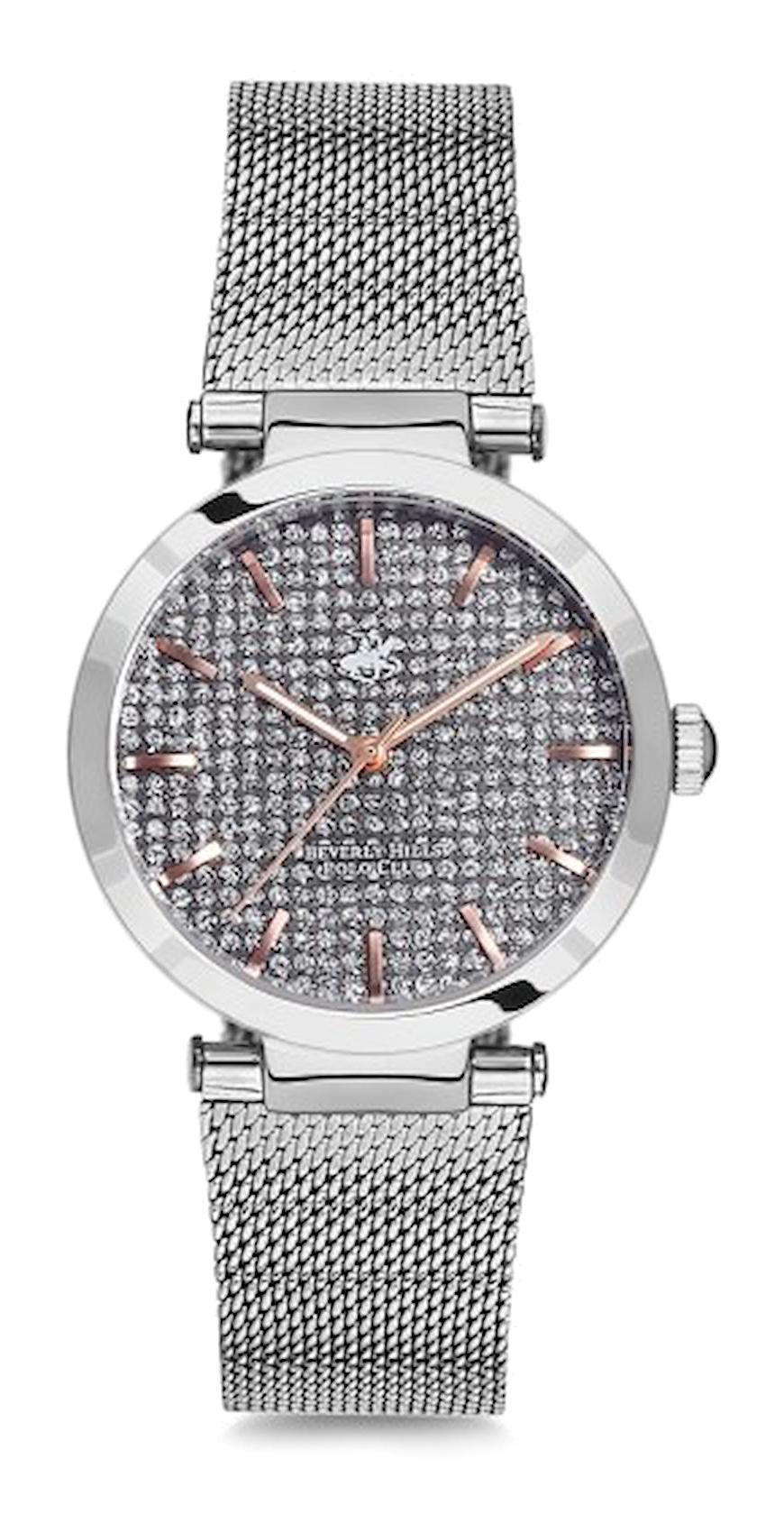 Beverly Hills Polo Club BH9699-01 32 mm Gri Çelik Kordon Analog Kadın Kol Saati