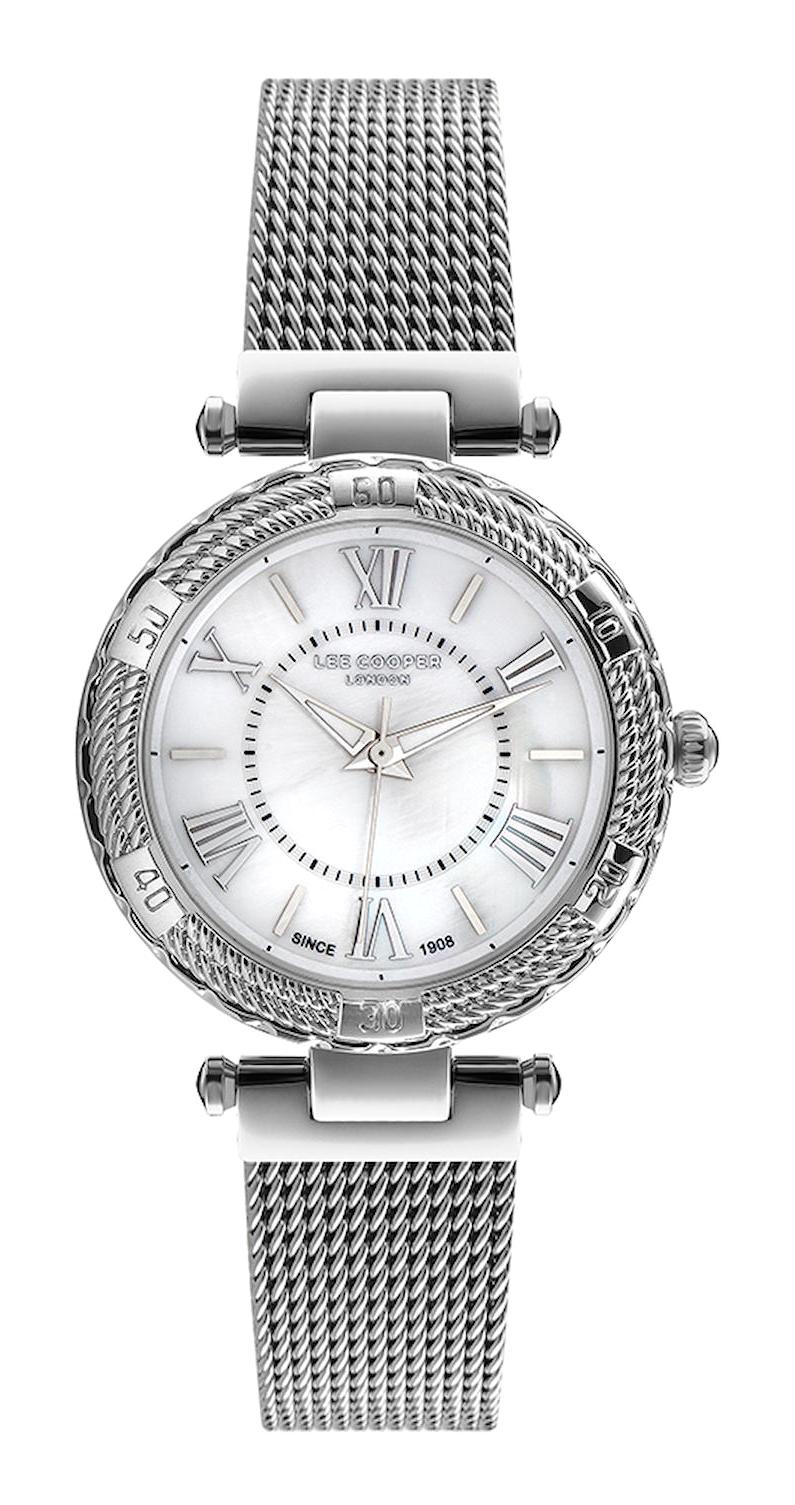 Lee Cooper LC07214.320 40 mm Gri Metal Kordon Analog Kadın Kol Saati