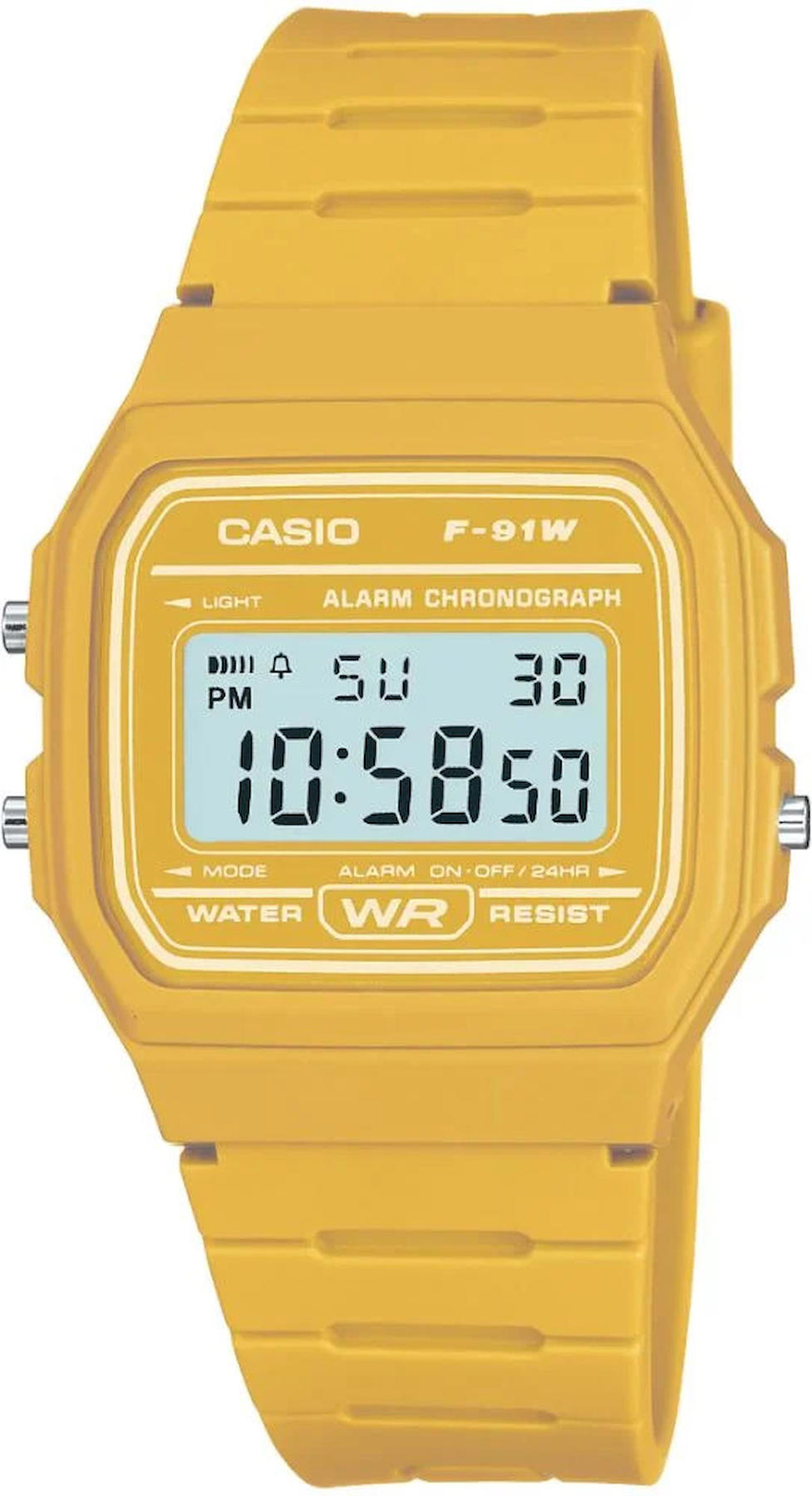 Casio F-91WC-9ADF Takvimli 35 mm Sarı Plastik Kordon Analog Unisex Kol Saati