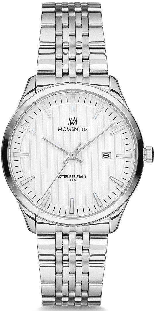 Momentus CW252S-02SS Takvimli 30 mm Gri Çelik Kordon Analog Kadın Kol Saati