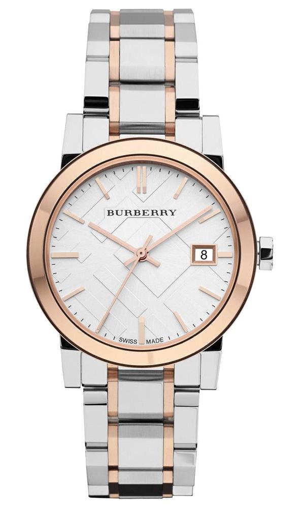 Burberry BU9105 Takvimli 34 mm Gri-Rose Gold Çelik Kordon Analog Kadın Kol Saati