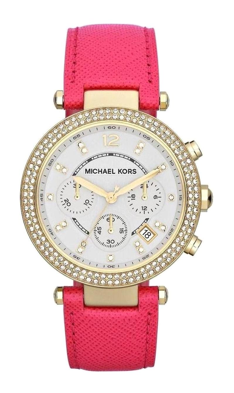 Michael Kors MK2297 Takvimli 39 mm Pembe Deri Kordon Analog Kadın Kol Saati