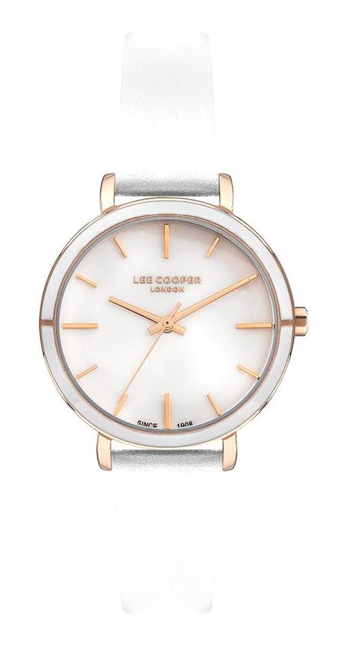 Lee Cooper LC07248.433 40 mm Beyaz Deri Kordon Analog Kadın Kol Saati