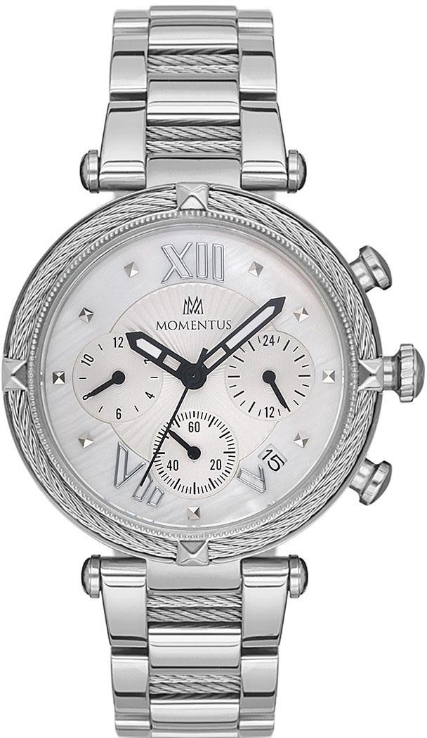 Momentus CS375S-02SS Takvimli 38 mm Gri Çelik Kordon Analog Kadın Kol Saati