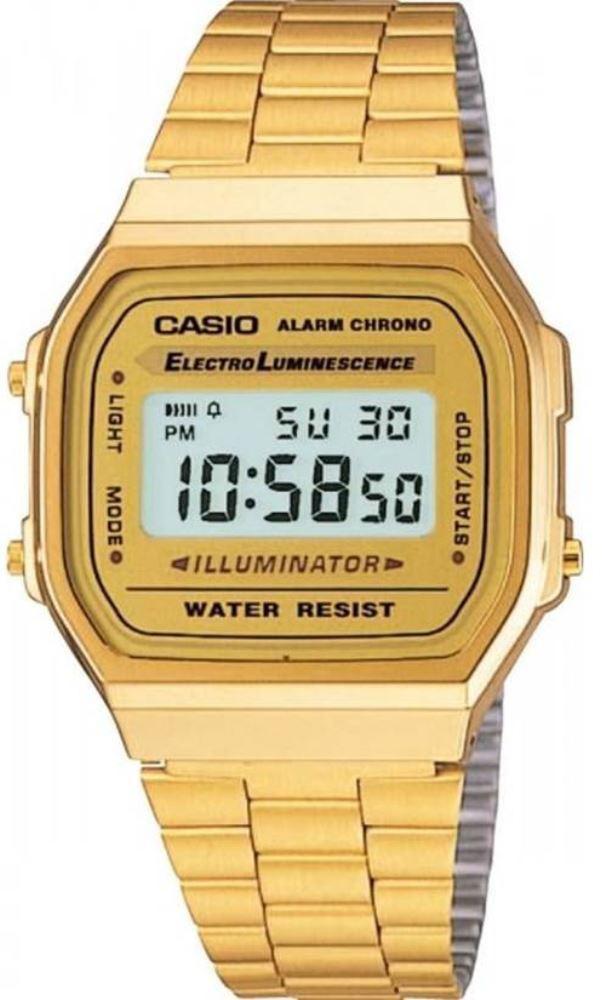 Casio A168WG-9WDF Takvimli 36 mm Altın Çelik Kordon Dijital Kadın Kol Saati