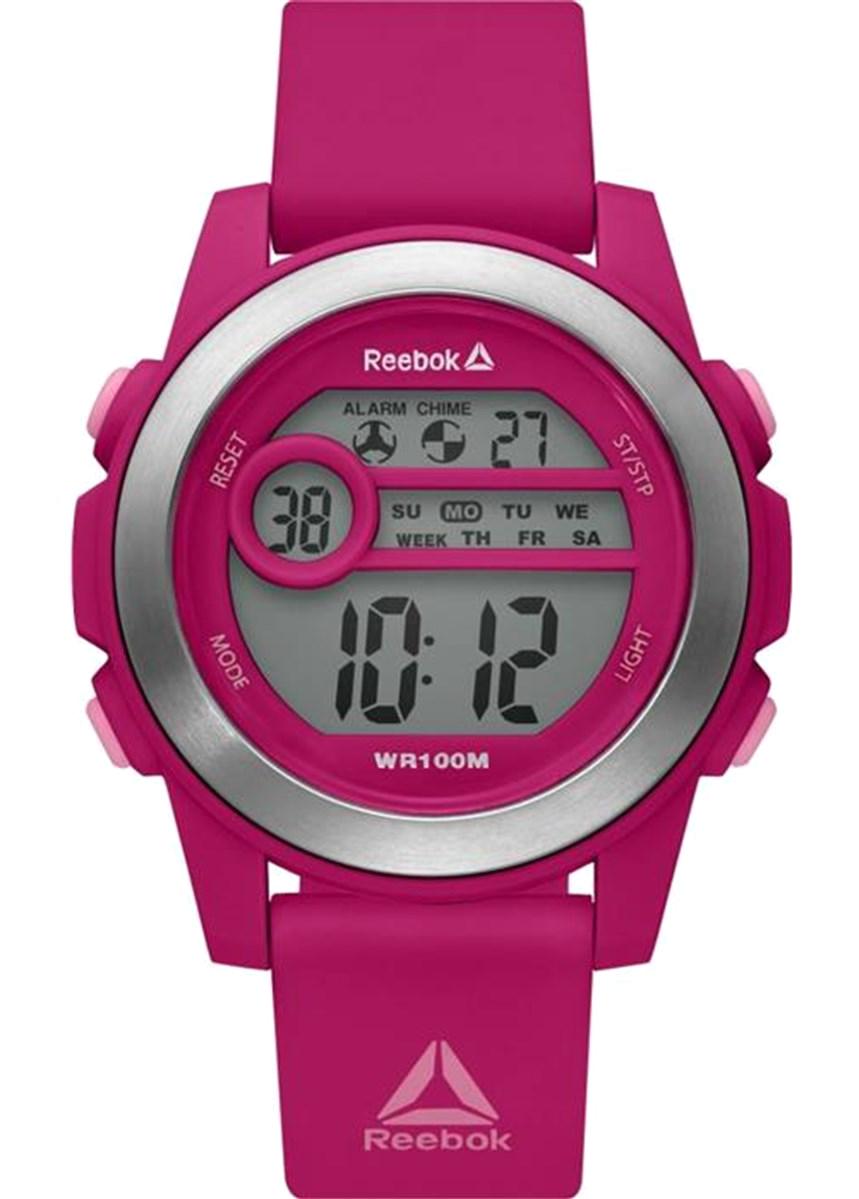 Reebok RD-MOS-L9-PPPP-WP Takvimli 43 mm Pembe Plastik Kordon Dijital Kadın Kol Saati
