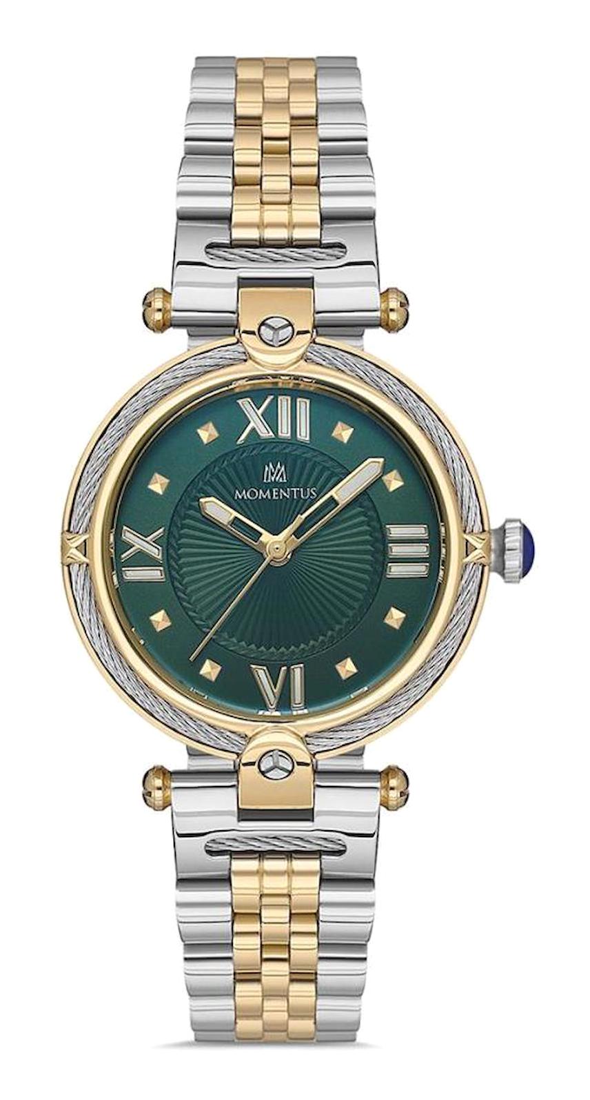 Momentus CS386T-15SG 32 mm Altın-Gri Çelik Kordon Analog Kadın Kol Saati