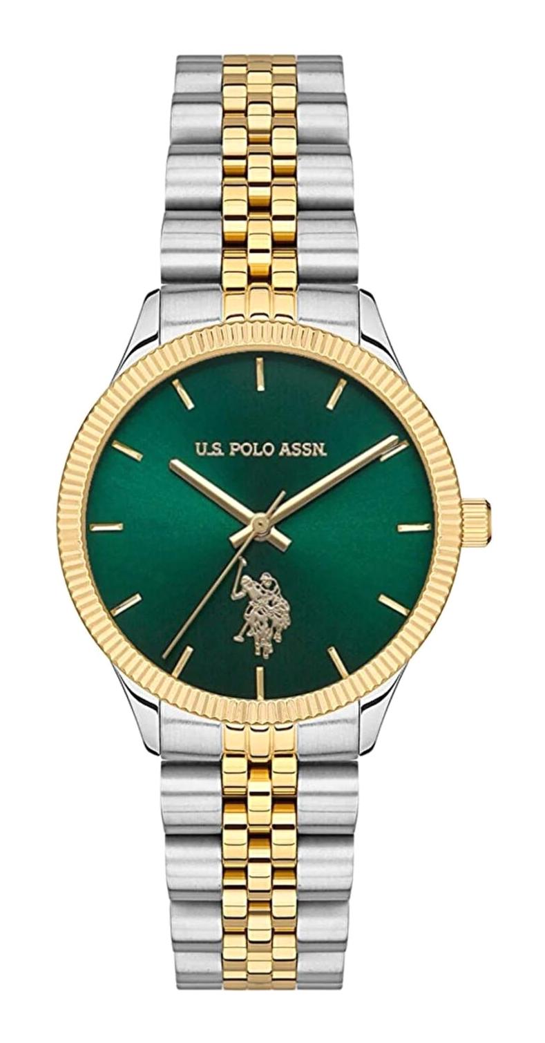 U.S. Polo Assn USPA2061-07 32 mm Altın-Gri Çelik Kordon Analog Kadın Kol Saati