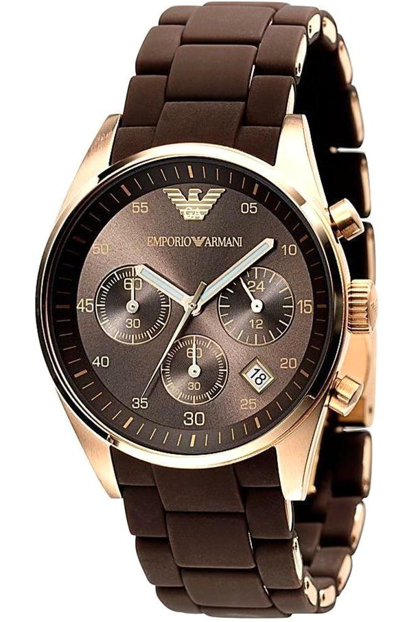 Emporio Armani AR5891 Takvimli 38 mm Kahverengi Plastik Kordon Analog Kadın Kol Saati