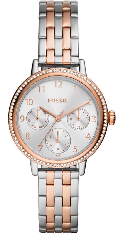 Fossil FBQ3686 34 mm Gri-Rose Gold Çelik Kordon Analog Kadın Kol Saati