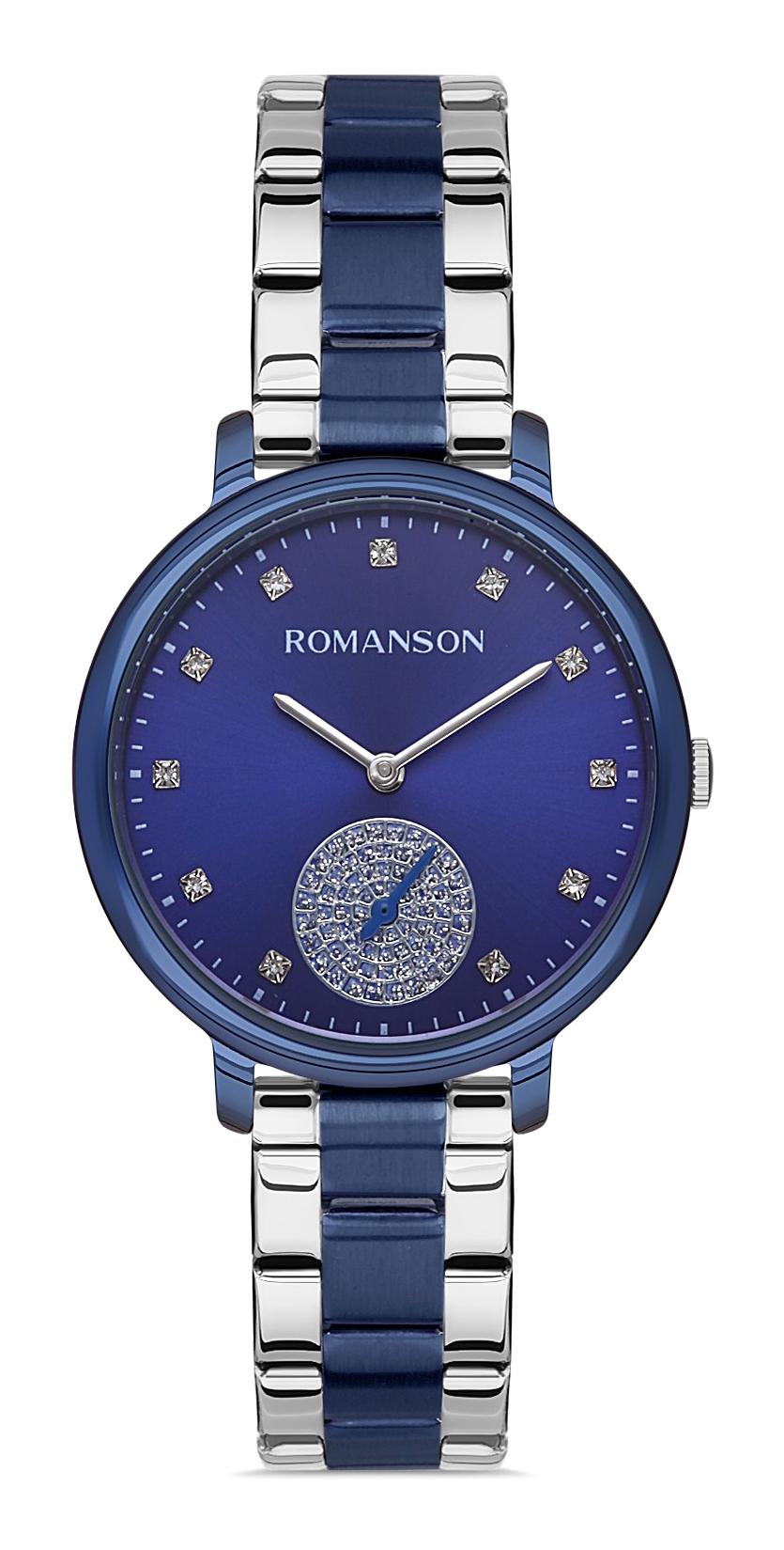 Romanson RM9A14LLUUA42W 35 mm Gri-Lacivert Çelik Kordon Analog Kadın Kol Saati