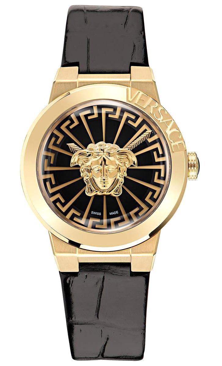Versace VRSCVE3F00222 38 mm Siyah Deri Kordon Analog Kadın Kol Saati