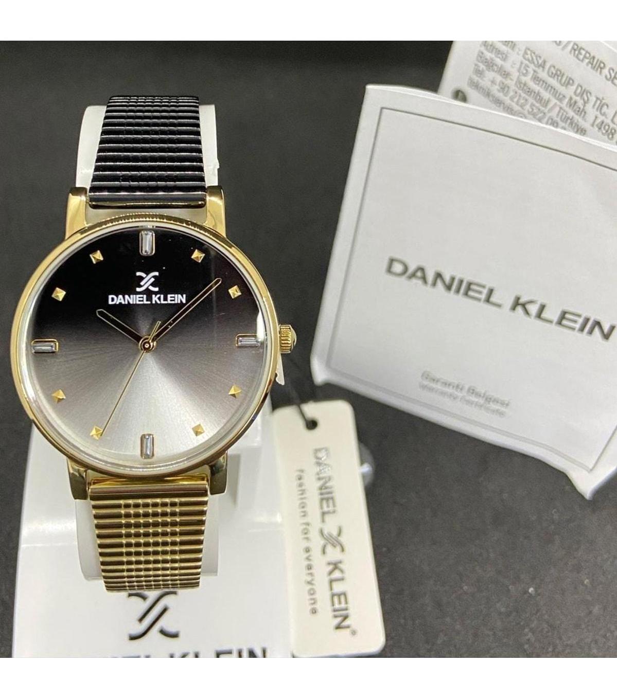 Daniel Klein DK.FT.1.232 35 mm Sarı - Siyah Çelik Kordon Analog Kadın Kol Saati