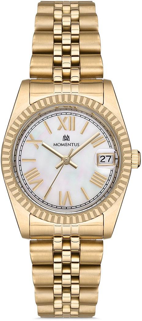 Momentus CW132G-09SG Takvimli 31 mm Altın Çelik Kordon Analog Kadın Kol Saati