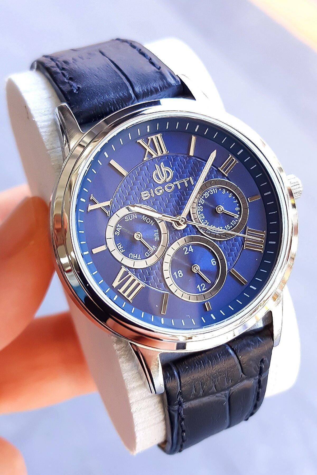 Bigotti 664642 36 mm Lacivert Deri Kordon Analog Kadın Kol Saati
