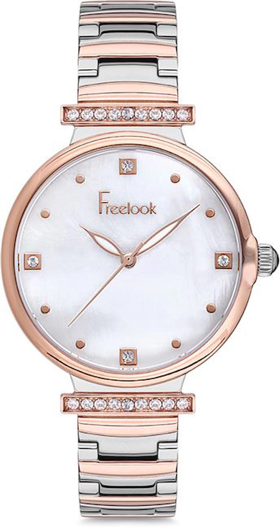 Freelook FL.2.10001.1 30 mm Gri-Rose Gold Çelik Kordon Analog Kadın Kol Saati