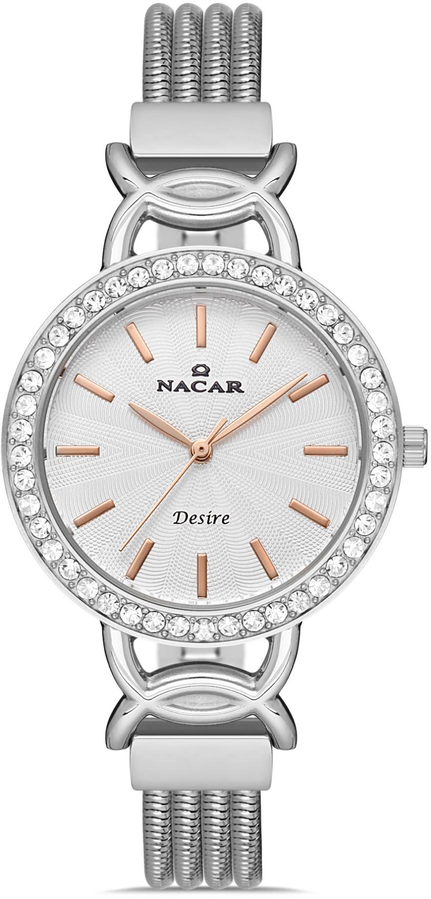 Nacar 10-3931021-ASMS 32 mm Gri Metal Kordon Analog Kadın Kol Saati
