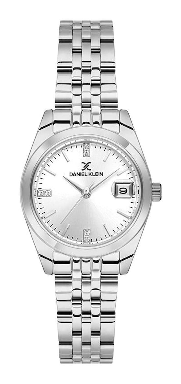 Daniel Klein DKE.1.10718-1 Takvimli 30 mm Gri Metal Kordon Analog Kadın Kol Saati