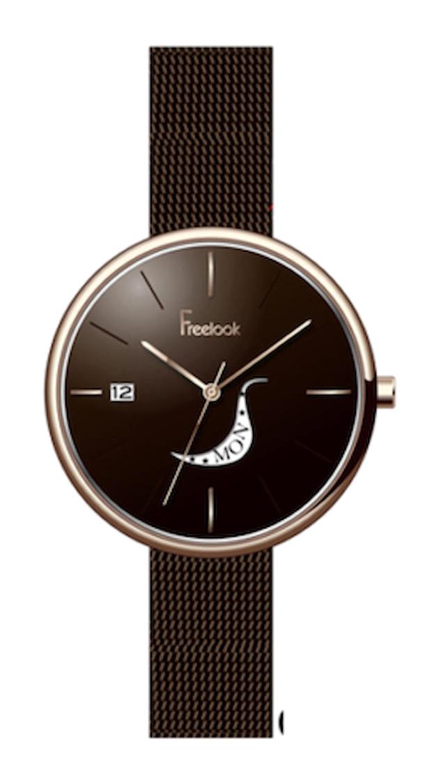 Freelook F.7.1015.03 40 mm Kahverengi Metal Kordon Analog Kadın Kol Saati