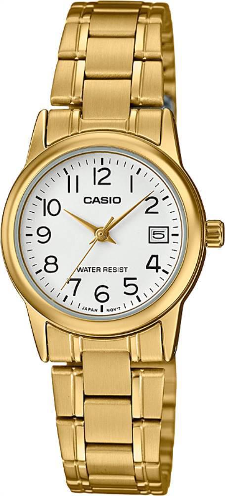 Casio LTP-V002G-7B2UDF Takvimli 25 mm Altın Çelik Kordon Analog Kadın Kol Saati