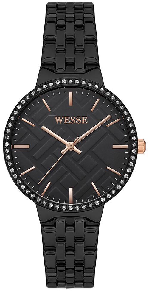Wesse WWL110005 36 mm Siyah Çelik Kordon Analog Kadın Kol Saati