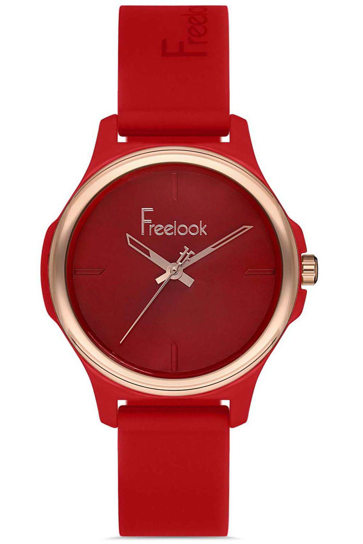 Freelook FL.1.10175.6 42 mm Kırmızı Silikon Kordon Analog Kadın Kol Saati