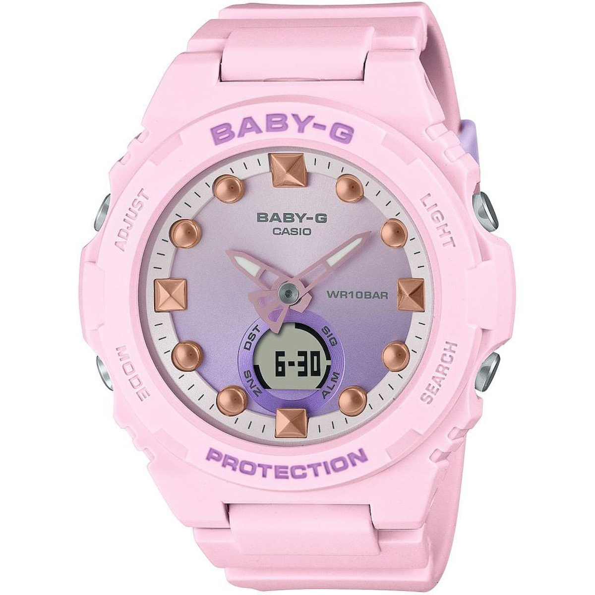 Casio BGA-320-4ADR Takvimli 42.4 mm Pembe Silikon Kordon Analog Kadın Kol Saati