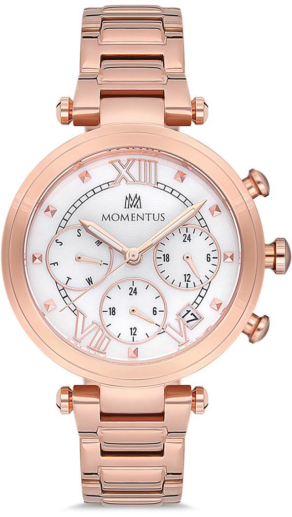 Momentus CS378R-02SR Takvimli 36 mm Rose Gold Çelik Kordon Analog Kadın Kol Saati