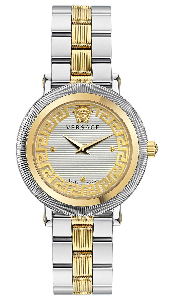 Versace VRSCVE7F00423 35 mm Altın-Gri Çelik Kordon Analog Kadın Kol Saati