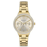 Ferrucci FRC.14307M.04 Takvimli 35 mm Altın Çelik Kordon Analog Kadın Kol Saati