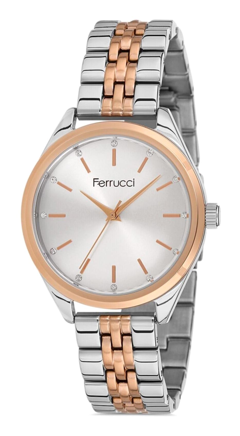 Ferrucci FC.13523M.04 35 mm Gri-Rose Gold Çelik Kordon Analog Kadın Kol Saati